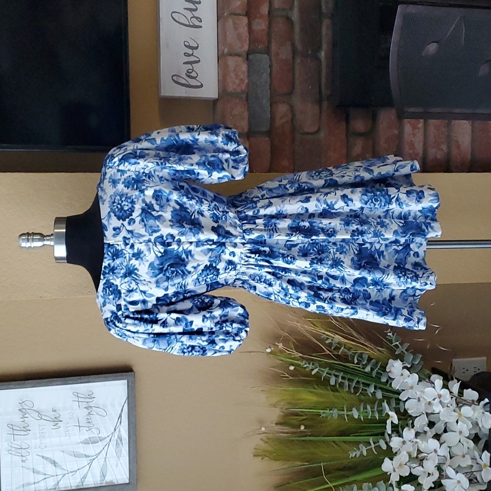 Abercrombie & Fitch Blue Floral Dress - Picture 10 of 16